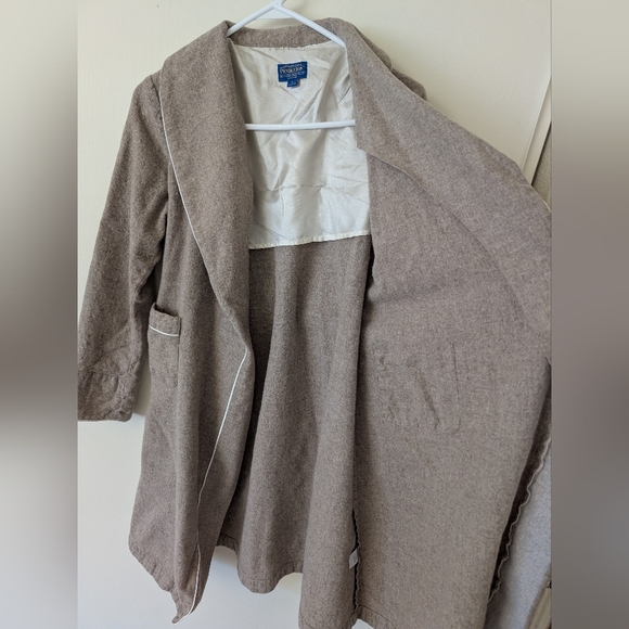 Pendleton Womens Large 100% Wool Brown Robe Sleepwear Loungewear Cottage Cozy - Picture 3 of 6